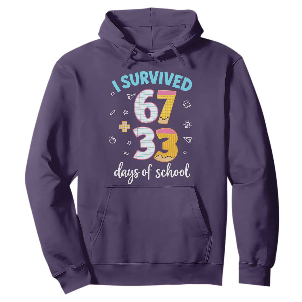 100 Days Of School 67 Funny Six Seven Meme Hoodie TS10 Purple Print Your Wear