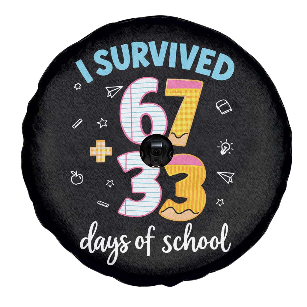 100 Days Of School 67 Funny Six Seven Meme Spare Tire Cover TS10 Print Your Wear