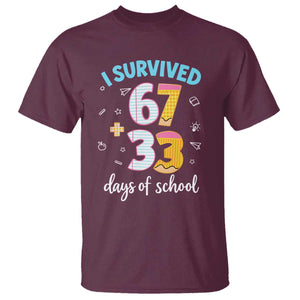 100 Days Of School 67 Funny Six Seven Meme T Shirt TS10 Maroon Print Your Wear