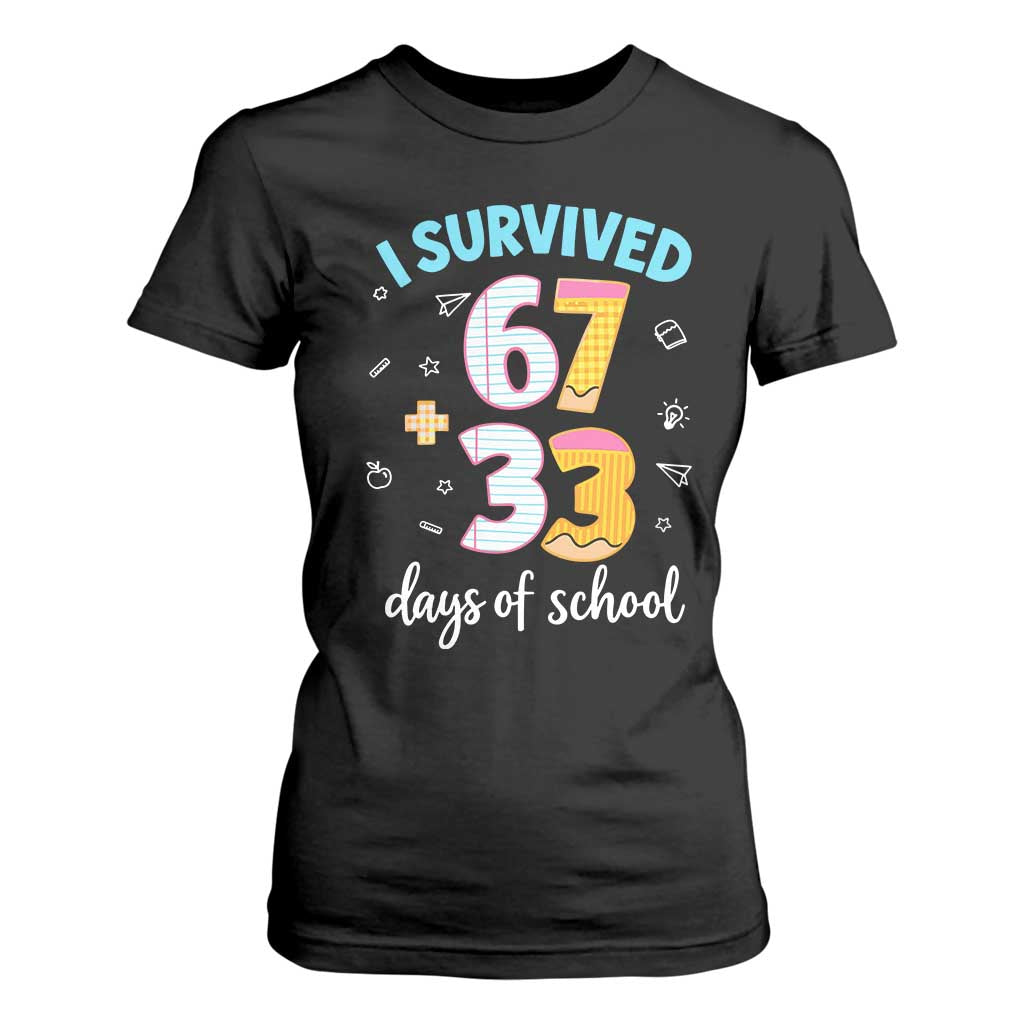 100 Days Of School 67 Funny Six Seven Meme T Shirt For Women TS10 Black Print Your Wear