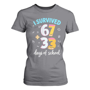 100 Days Of School 67 Funny Six Seven Meme T Shirt For Women TS10 Charcoal Print Your Wear