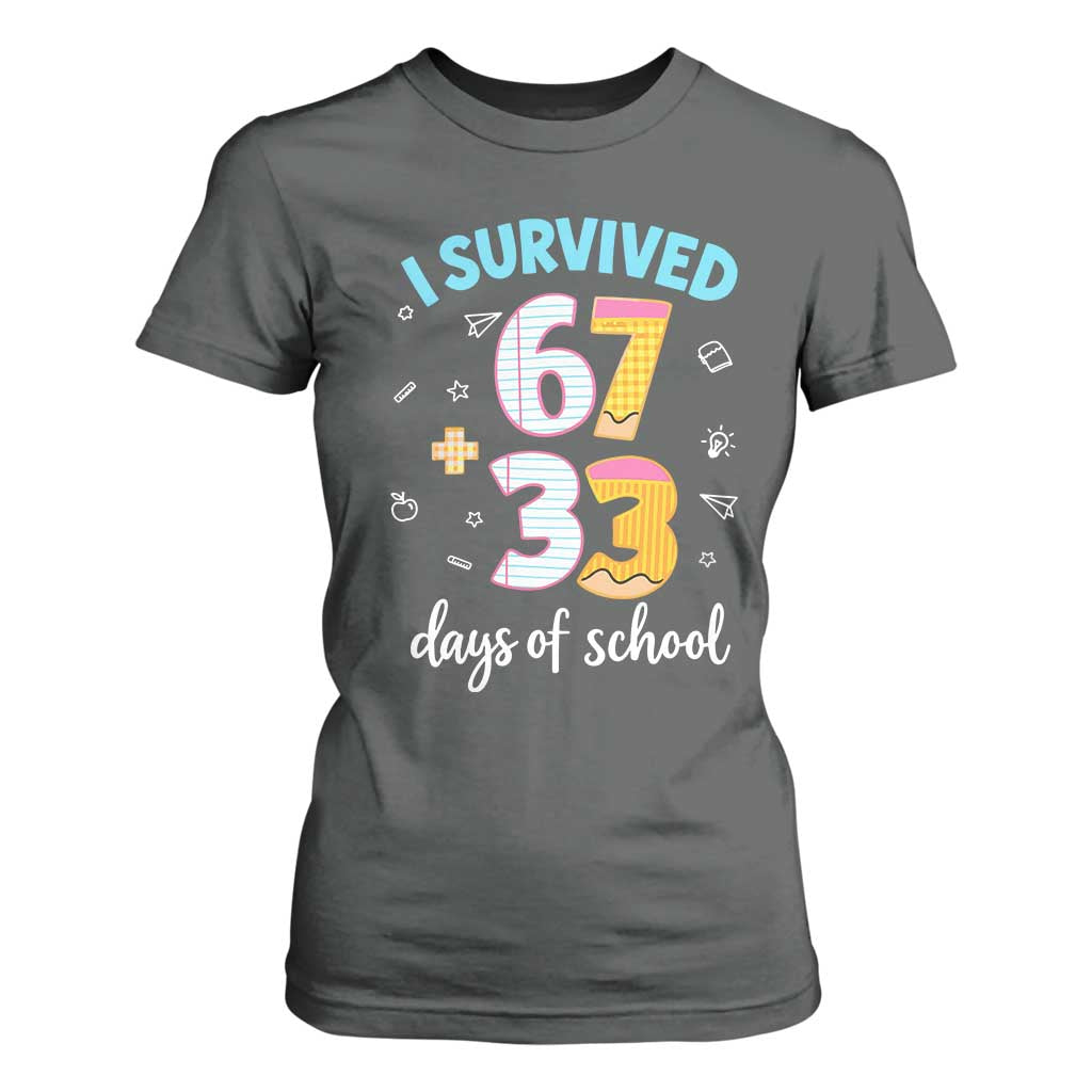 100 Days Of School 67 Funny Six Seven Meme T Shirt For Women TS10 Dark Heather Print Your Wear