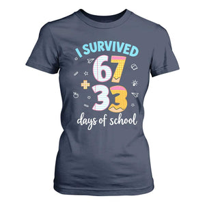 100 Days Of School 67 Funny Six Seven Meme T Shirt For Women TS10 Navy Print Your Wear