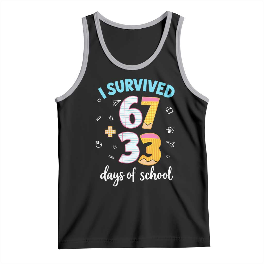 100 Days Of School 67 Funny Six Seven Meme Tank Top TS10 Black Athletic Heather Print Your Wear