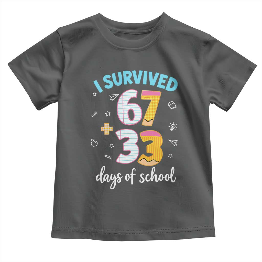 100 Days Of School 67 Funny Six Seven Meme Toddler T Shirt TS10 Dark Heather Print Your Wear