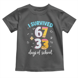 100 Days Of School 67 Funny Six Seven Meme Toddler T Shirt TS10 Dark Heather Print Your Wear