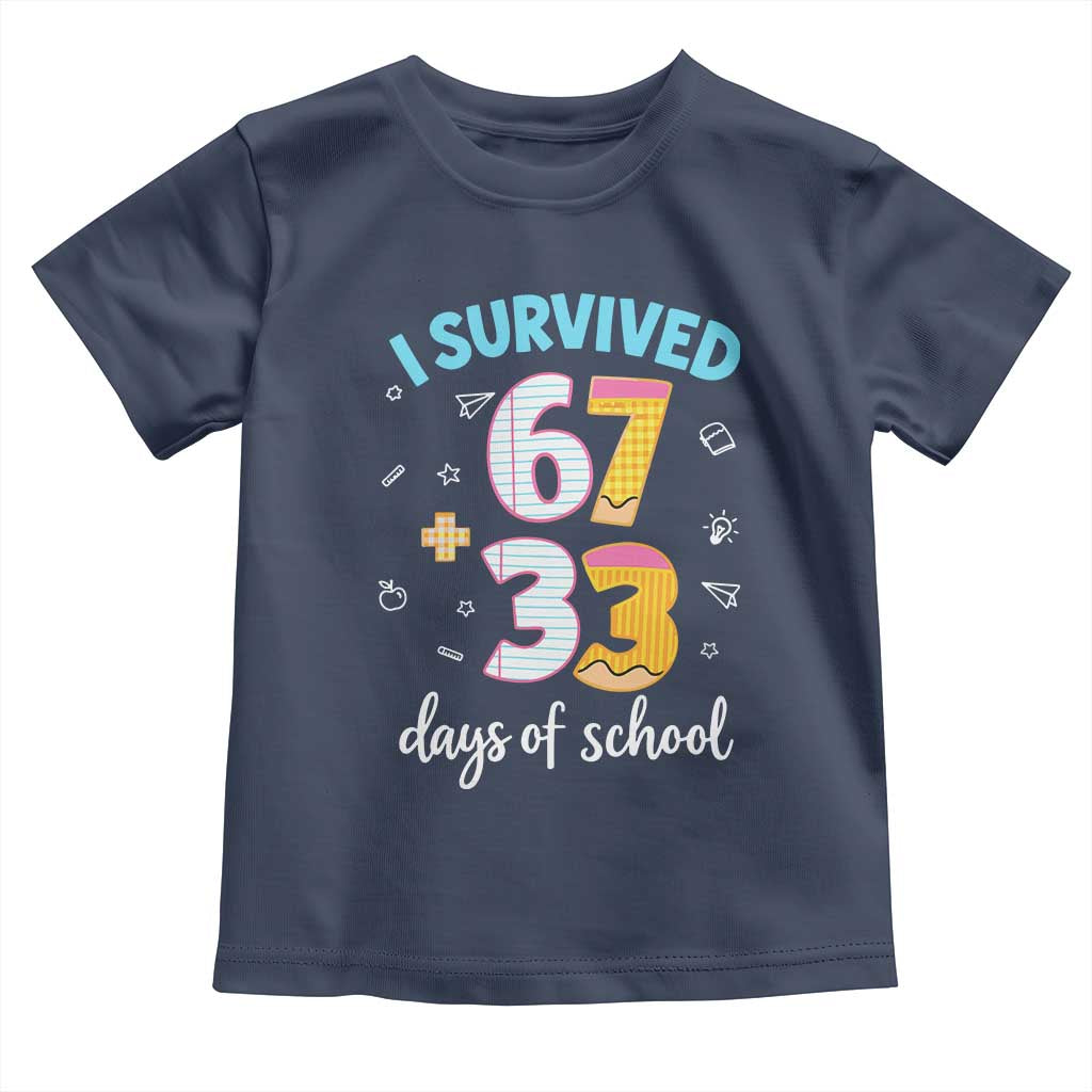 100 Days Of School 67 Funny Six Seven Meme Toddler T Shirt TS10 Navy Print Your Wear