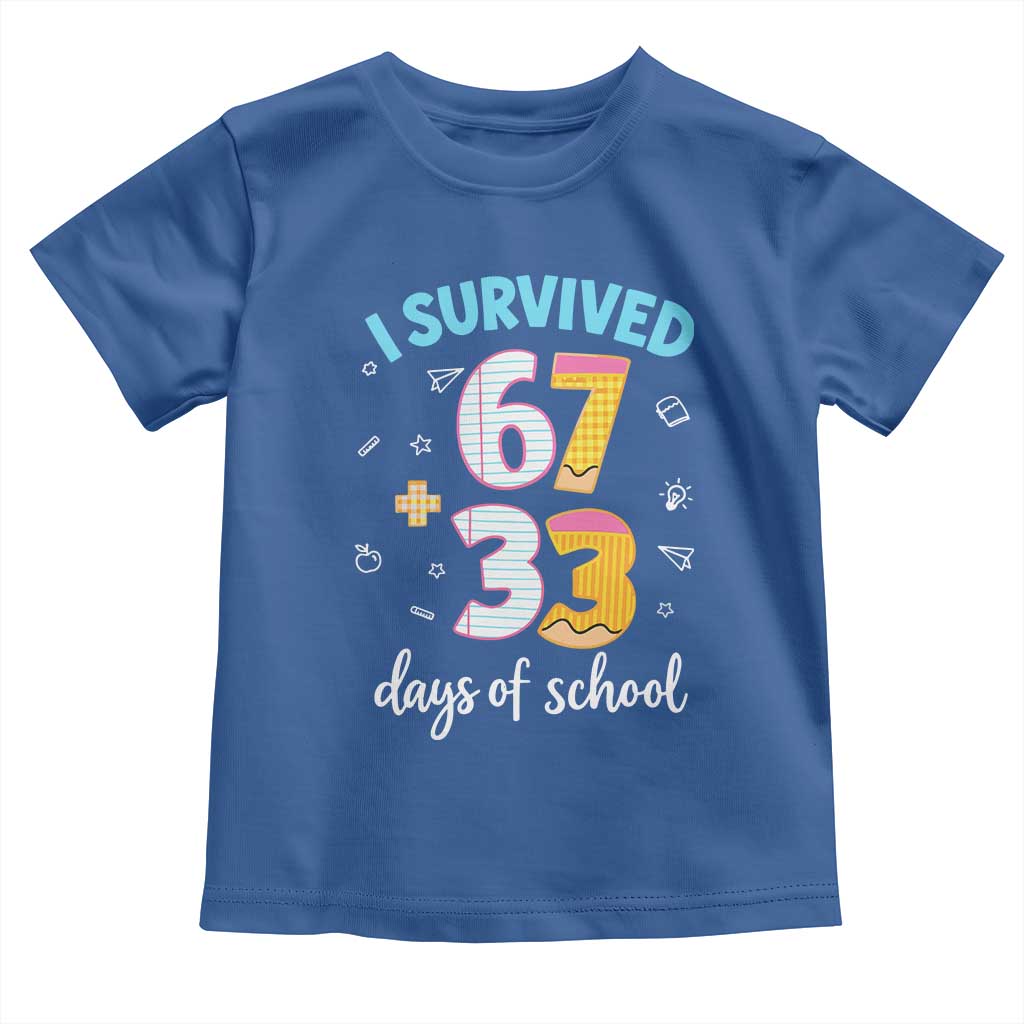 100 Days Of School 67 Funny Six Seven Meme Toddler T Shirt TS10 Royal Blue Print Your Wear