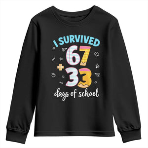 100 Days Of School 67 Funny Six Seven Meme Youth Sweatshirt TS10 Black Print Your Wear