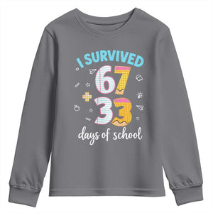 100 Days Of School 67 Funny Six Seven Meme Youth Sweatshirt TS10 Charcoal Print Your Wear