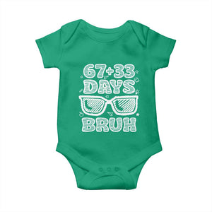 Bruh 100 Days Of School 67 Baby Onesie Funny Six Seven Meme Sunglasses TS10 Irish Green Print Your Wear