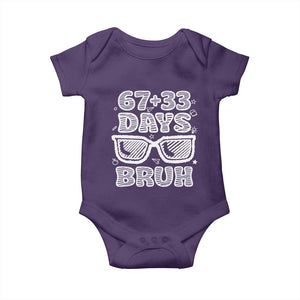 Bruh 100 Days Of School 67 Baby Onesie Funny Six Seven Meme Sunglasses TS10 Purple Print Your Wear