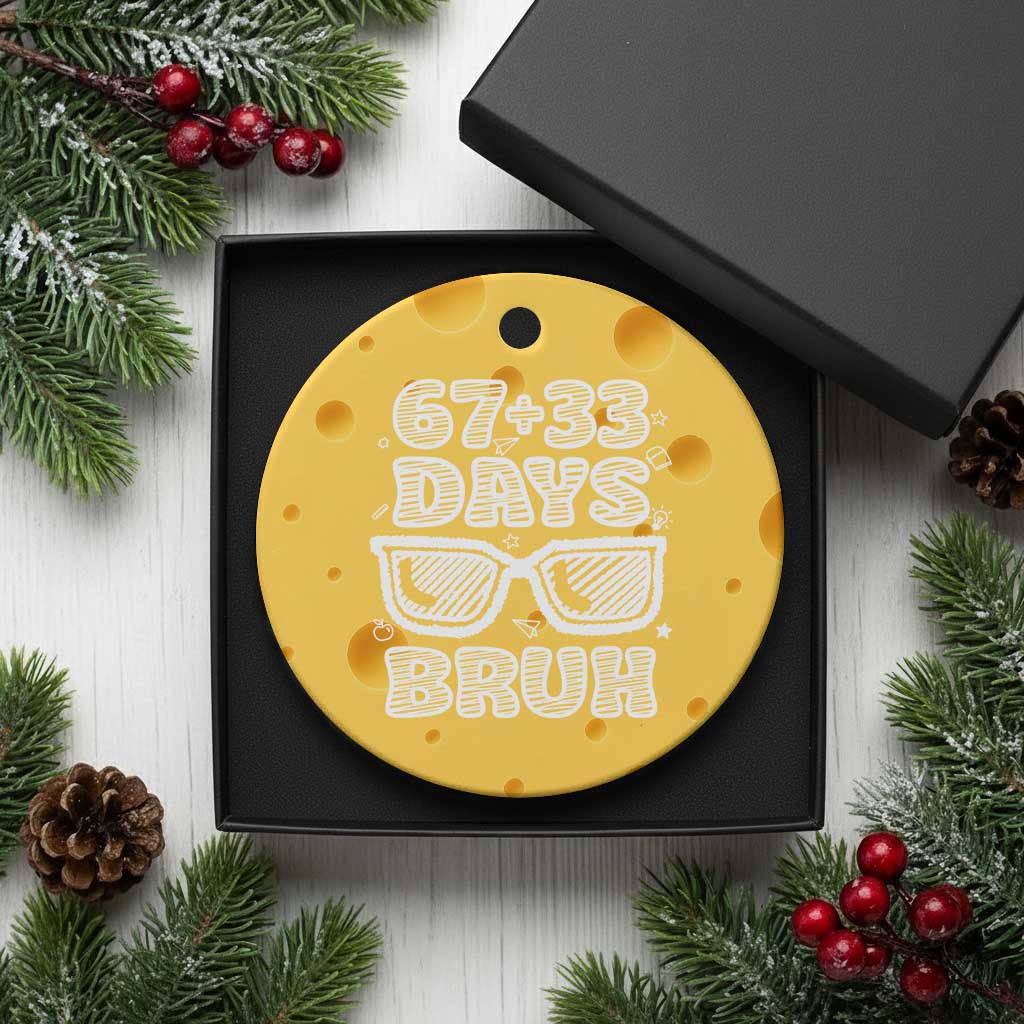 Bruh 100 Days Of School 67 Ceramic Ornament Funny Six Seven Meme Sunglasses TS10 1pc Yellow Cheese Print Your Wear