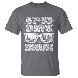 Bruh 100 Days Of School 67 T Shirt Funny Six Seven Meme Sunglasses TS10 Charcoal Print Your Wear