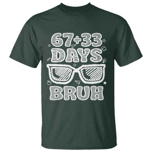 Bruh 100 Days Of School 67 T Shirt Funny Six Seven Meme Sunglasses TS10 Dark Forest Green Print Your Wear
