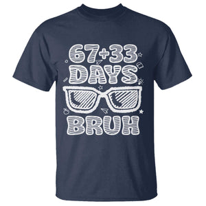 Bruh 100 Days Of School 67 T Shirt Funny Six Seven Meme Sunglasses TS10 Navy Print Your Wear