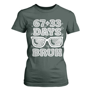 Bruh 100 Days Of School 67 T Shirt For Women Funny Six Seven Meme Sunglasses TS10 Dark Forest Green Print Your Wear