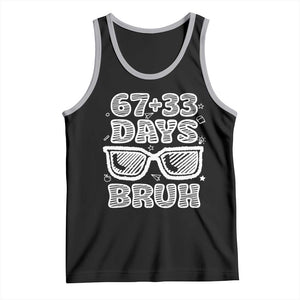 Bruh 100 Days Of School 67 Tank Top Funny Six Seven Meme Sunglasses TS10 Black Athletic Heather Print Your Wear