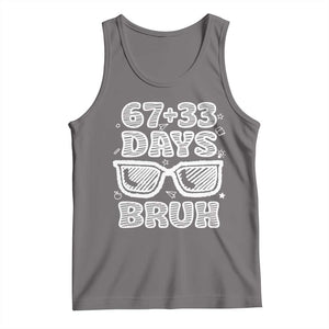 Bruh 100 Days Of School 67 Tank Top Funny Six Seven Meme Sunglasses TS10 Deep Heather Print Your Wear