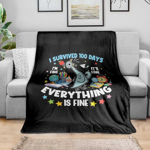 I Survived 100 Days Of School Throw Blanket Funny Pigeon 100th Day Teacher TS10 Print Your Wear