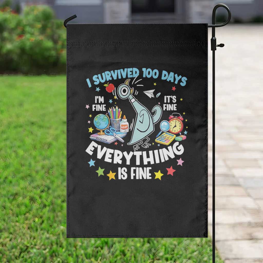 I Survived 100 Days Of School Garden Flag Funny Pigeon 100th Day Teacher TS10 Print Your Wear