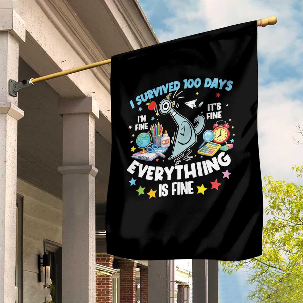 I Survived 100 Days Of School Garden Flag Funny Pigeon 100th Day Teacher TS10 Print Your Wear