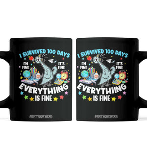 I Survived 100 Days Of School Coffee Mug Funny Pigeon 100th Day Teacher TS10 Black Print Your Wear