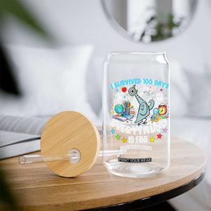 I Survived 100 Days Of School Glass Can Funny Pigeon 100th Day Teacher TS10 Print Your Wear