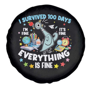 I Survived 100 Days Of School Spare Tire Cover Funny Pigeon 100th Day Teacher TS10 Print Your Wear