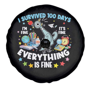 I Survived 100 Days Of School Spare Tire Cover Funny Pigeon 100th Day Teacher TS10 Print Your Wear