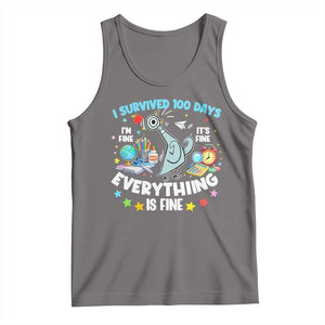 I Survived 100 Days Of School Tank Top Funny Pigeon 100th Day Teacher TS10 Deep Heather Print Your Wear