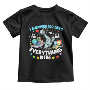 I Survived 100 Days Of School Toddler T Shirt Funny Pigeon 100th Day Teacher TS10 Black Print Your Wear