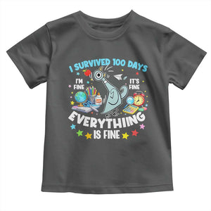 I Survived 100 Days Of School Toddler T Shirt Funny Pigeon 100th Day Teacher TS10 Dark Heather Print Your Wear