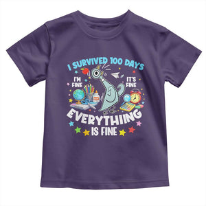 I Survived 100 Days Of School Toddler T Shirt Funny Pigeon 100th Day Teacher TS10 Purple Print Your Wear