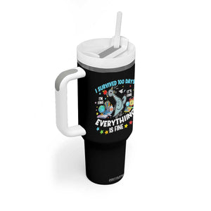 I Survived 100 Days Of School Tumbler With Handle Funny Pigeon 100th Day Teacher TS10 Print Your Wear
