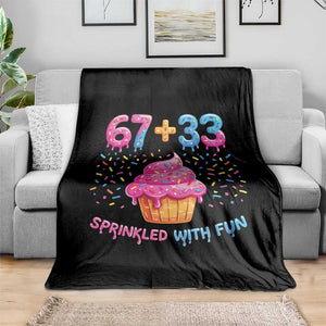 100th Day of School Girl Throw Blanket 67 33 100 Days Sprinkled With Fun Cupcake Six Seven Meme TS10 Print Your Wear