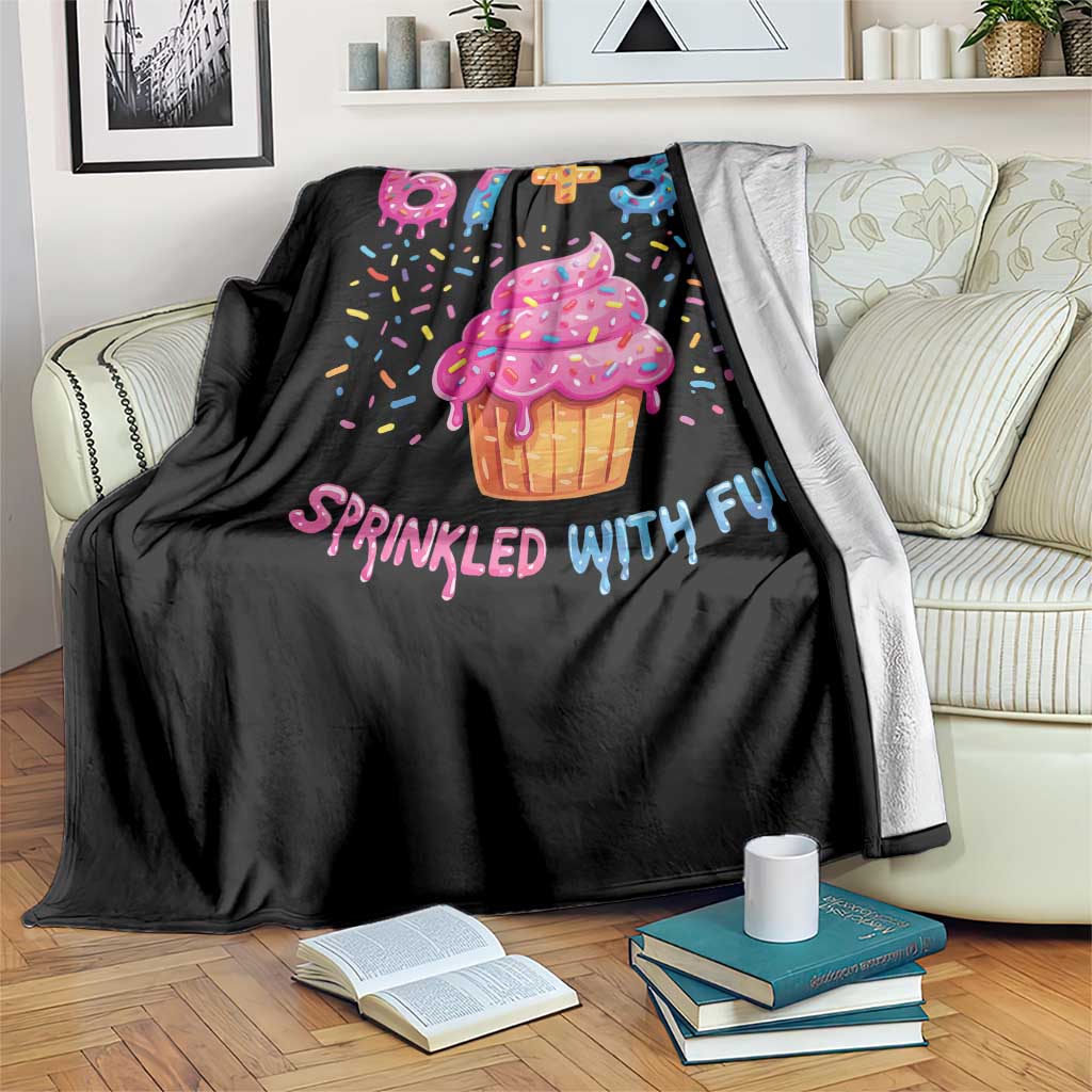 100th Day of School Girl Throw Blanket 67 33 100 Days Sprinkled With Fun Cupcake Six Seven Meme TS10 Print Your Wear