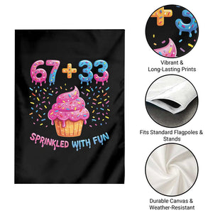 100th Day of School Girl Garden Flag 67 33 100 Days Sprinkled With Fun Cupcake Six Seven Meme TS10 Print Your Wear