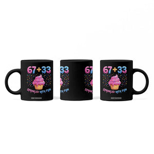100th Day of School Girl Coffee Mug 67 33 100 Days Sprinkled With Fun Cupcake Six Seven Meme TS10 Print Your Wear