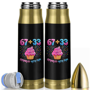 100th Day of School Girl Bullet Tumbler 67 33 100 Days Sprinkled With Fun Cupcake Six Seven Meme TS10 Black Print Your Wear