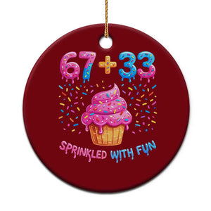 100th Day of School Girl Ceramic Ornament 67 33 100 Days Sprinkled With Fun Cupcake Six Seven Meme TS10 1pc Red Print Your Wear