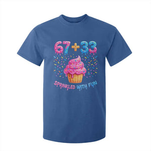 100th Day of School Girl T Shirt For Kid 67 33 100 Days Sprinkled With Fun Cupcake Six Seven Meme TS10 Royal Blue Print Your Wear
