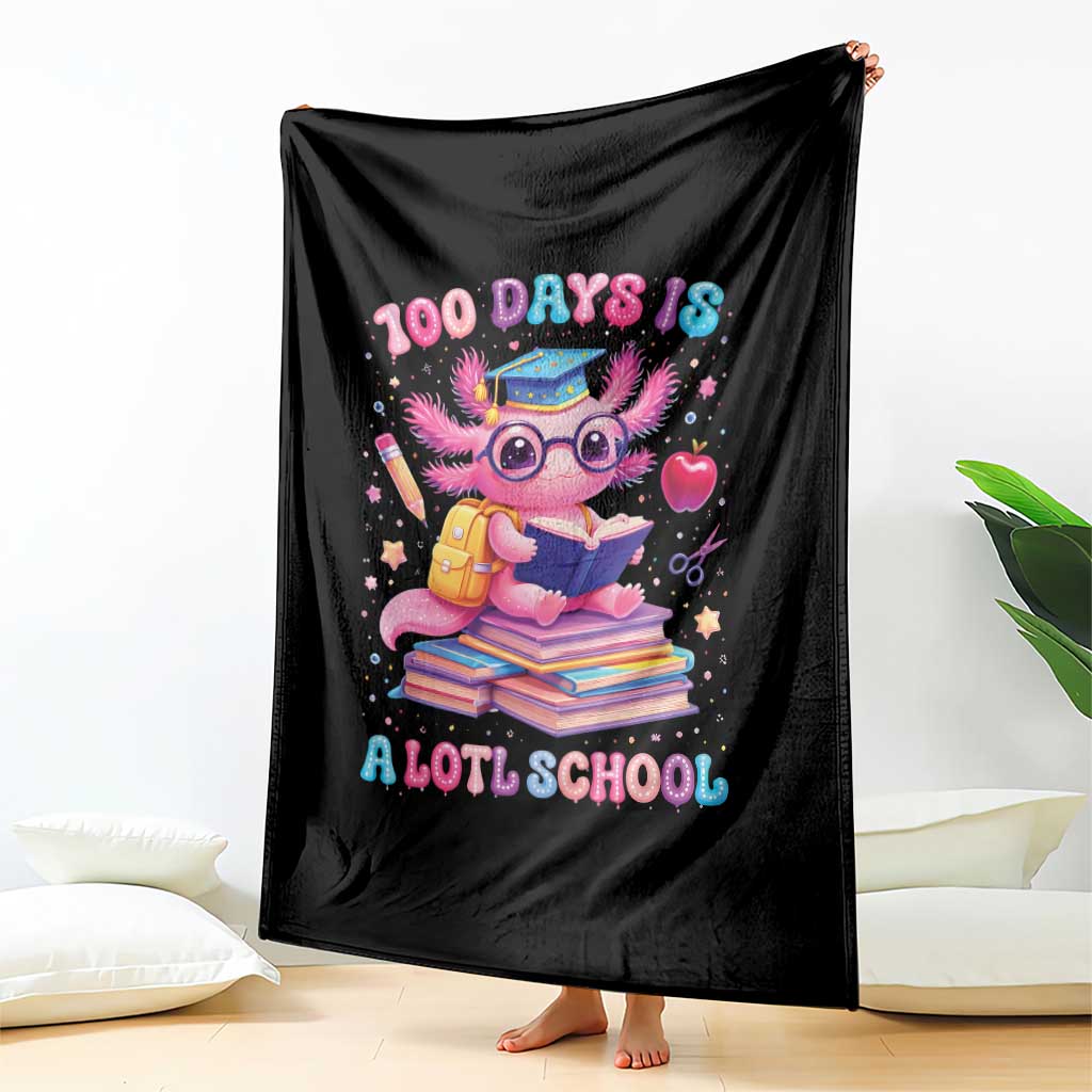 Axolotl 100 Days Of School Throw Blanket 100 Days Is Alotl School TS10 Print Your Wear
