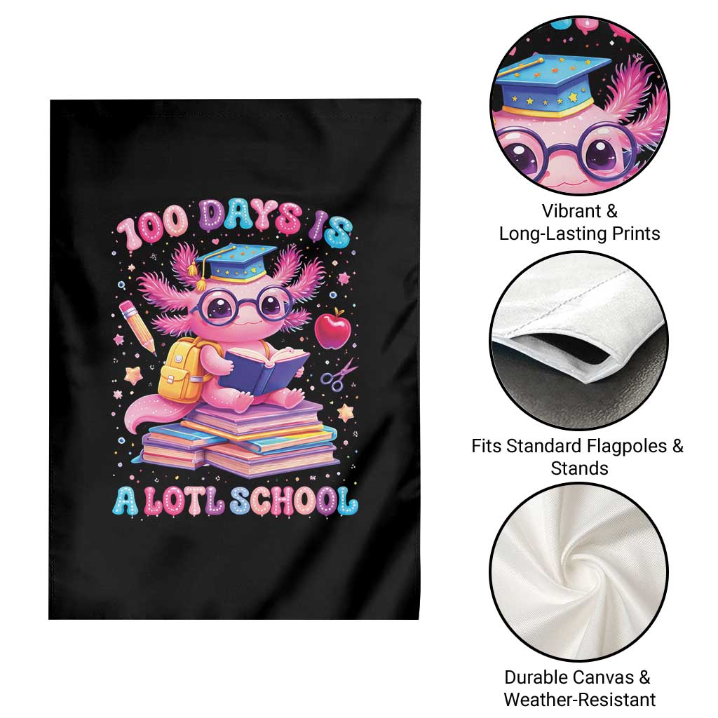 Axolotl 100 Days Of School Garden Flag 100 Days Is Alotl School TS10 Print Your Wear