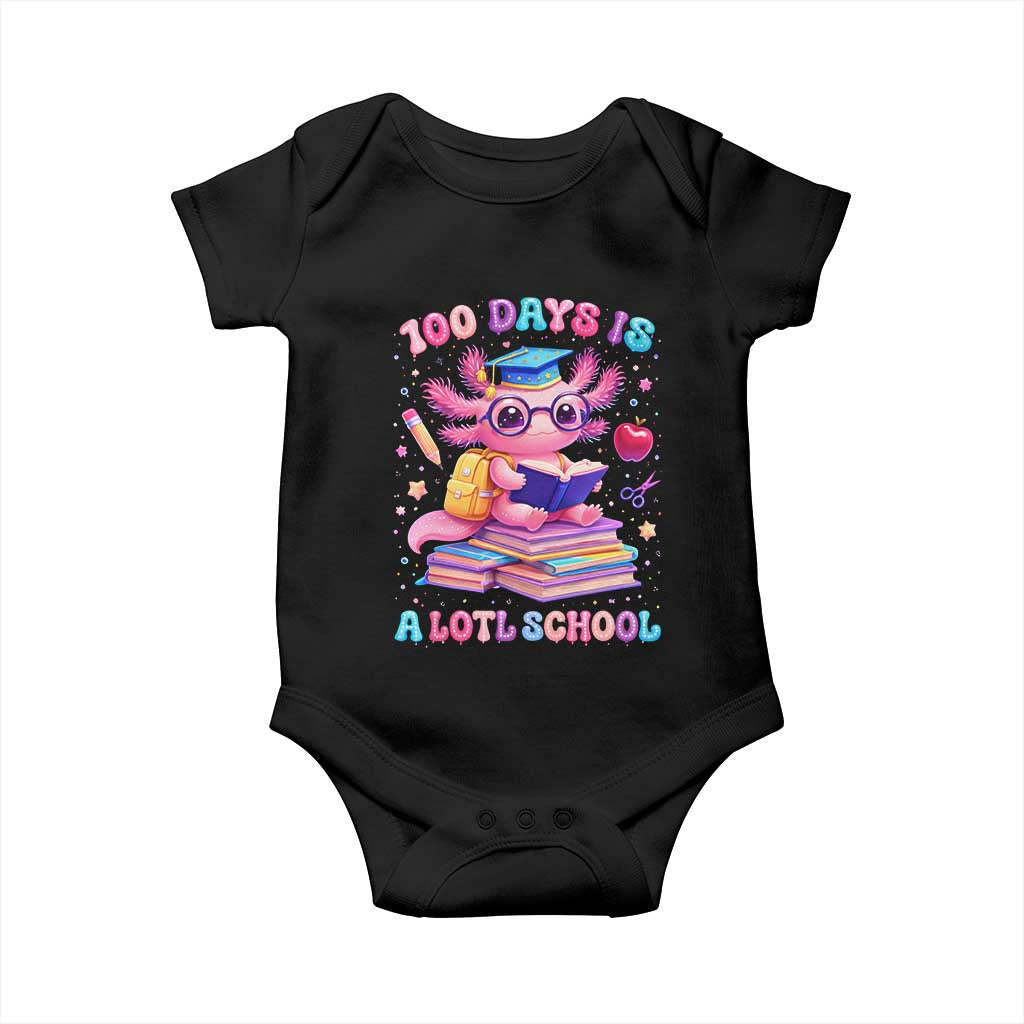 Axolotl 100 Days Of School Baby Onesie 100 Days Is Alotl School TS10 Black Print Your Wear