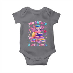 Axolotl 100 Days Of School Baby Onesie 100 Days Is Alotl School TS10 Charcoal Print Your Wear