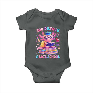Axolotl 100 Days Of School Baby Onesie 100 Days Is Alotl School TS10 Dark Heather Print Your Wear