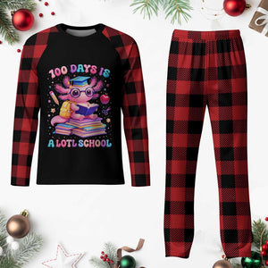 Axolotl 100 Days Of School Plaid Pajama Set 100 Days Is Alotl School TS10 Buffalo Plaid Print Your Wear