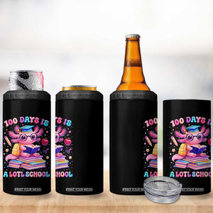 Axolotl 100 Days Of School 4 in 1 Can Cooler Tumbler 100 Days Is Alotl School TS10 Print Your Wear