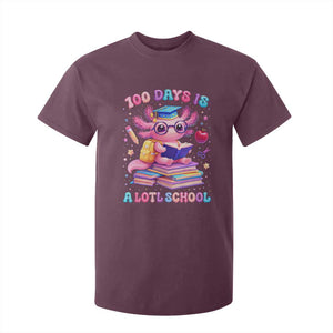 Axolotl 100 Days Of School T Shirt For Kid 100 Days Is Alotl School TS10 Maroon Print Your Wear